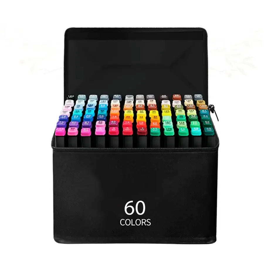 Estuche 60 Plumones Doble punta
