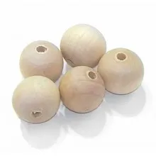Bolas Madera con Orificio 2.5cms – 10 Unid